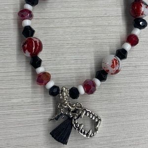Vampire bat blood splatter stretch bracelet